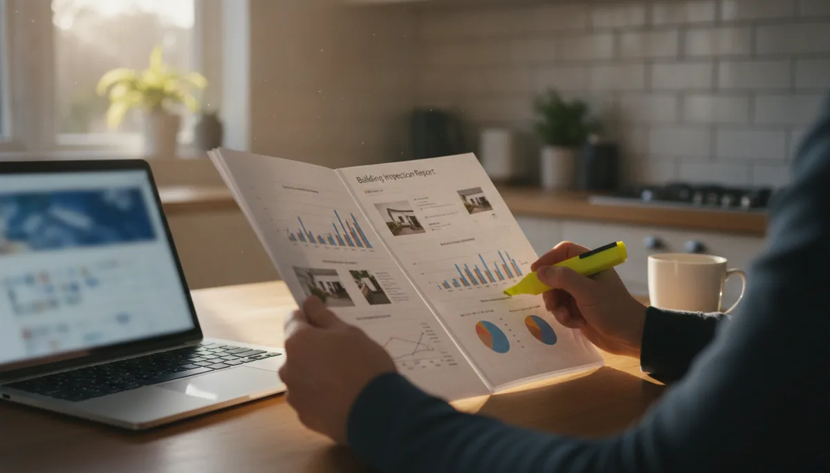 Sample inspection report pages or inspector with tablet